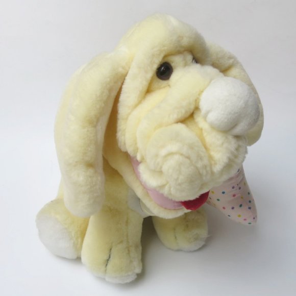 Vintage 80s Wrinkles Plush Dog With Bone! - Picture 6 of 9